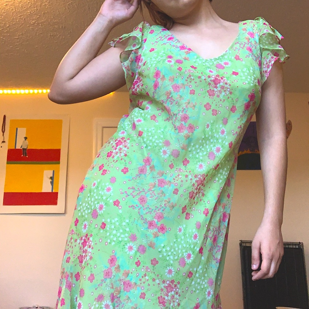Flutter Sleeve midi dress